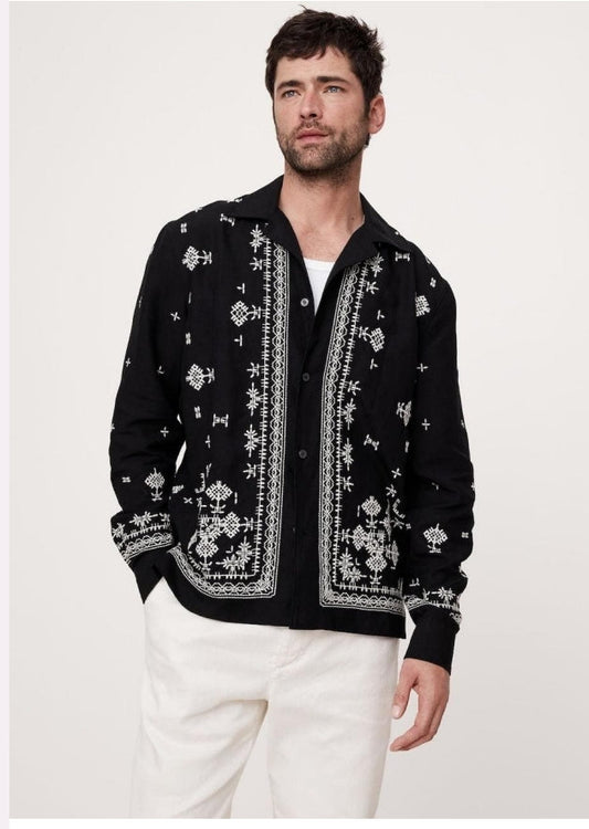 Black kalamkari Full Sleeves Shirt