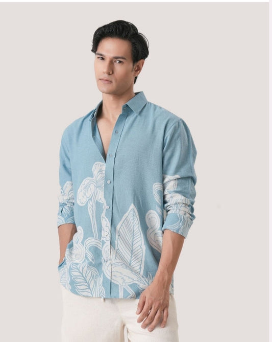 Blue Abstract Shirt