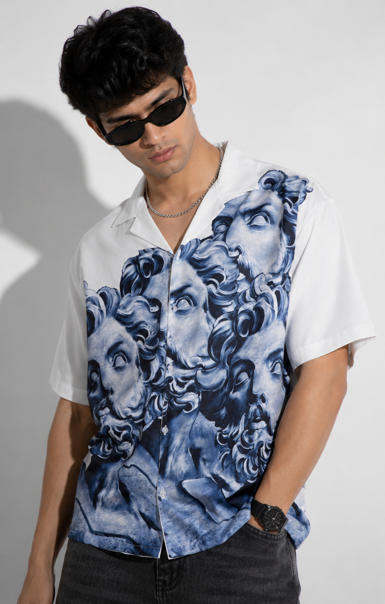 Blue Aesthetic Face Shirt