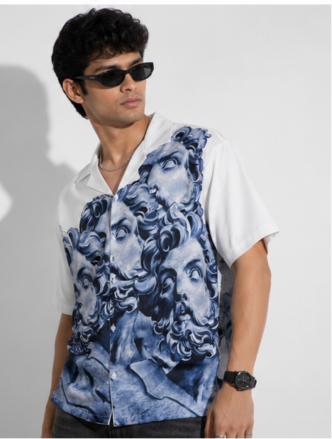 Blue Aesthetic Face Shirt